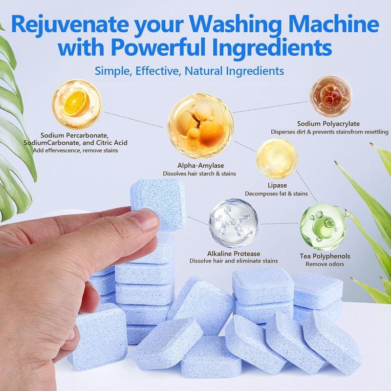 USKICH Washing Machine Cleaner-36Pack-18 Month Supply,Washer Machine Cleaner Tablets Formulated For Pet Owners,Easy Pet Hair Remover for Laundry,Compatible with HE, Top & Front Load Washer.Septic Safe - Image 3
